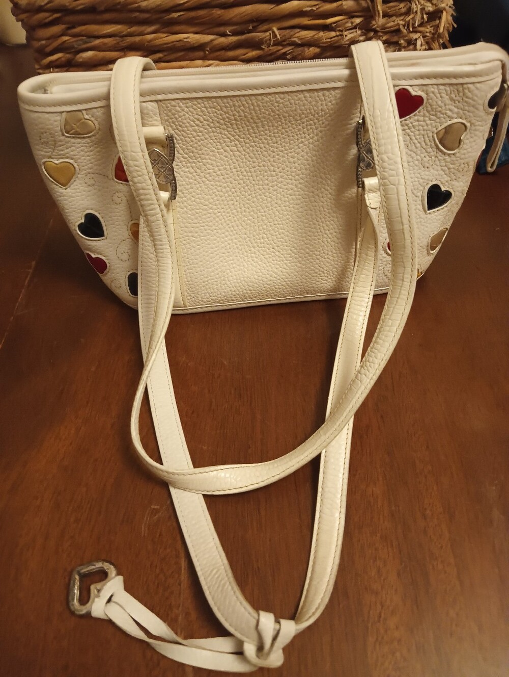 Brighton Fresca Colored Hearts white leather handbag - Picture 4 of 10